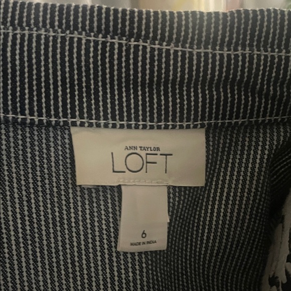 LOFT Women's Pinstriped Black Blazer - Picture 2 of 4